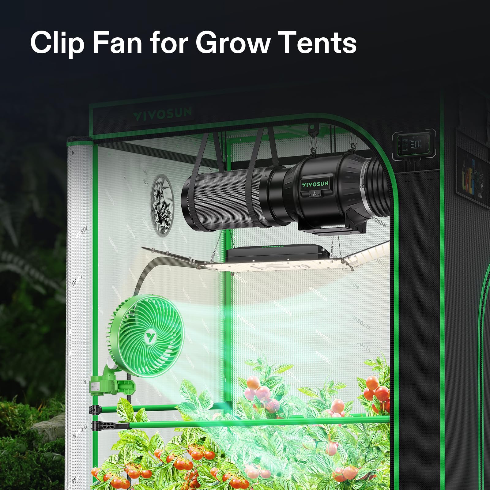 VIVOSUN AeroWave E6 6-Inch Grow Tent Fan | Smart WiFi Auto-Oscillating