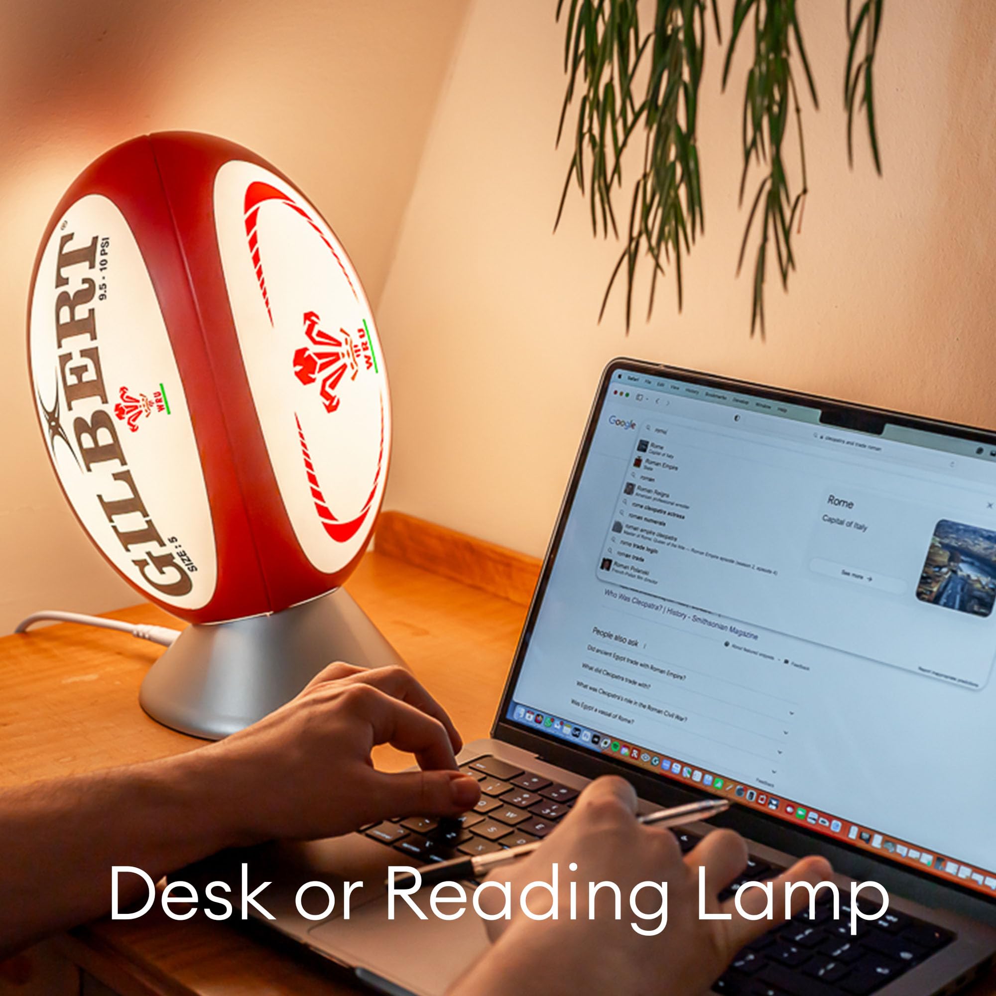 Gilbert Wales WRU Rugby Ball Night Light – Official Licensed Bedside Lamp