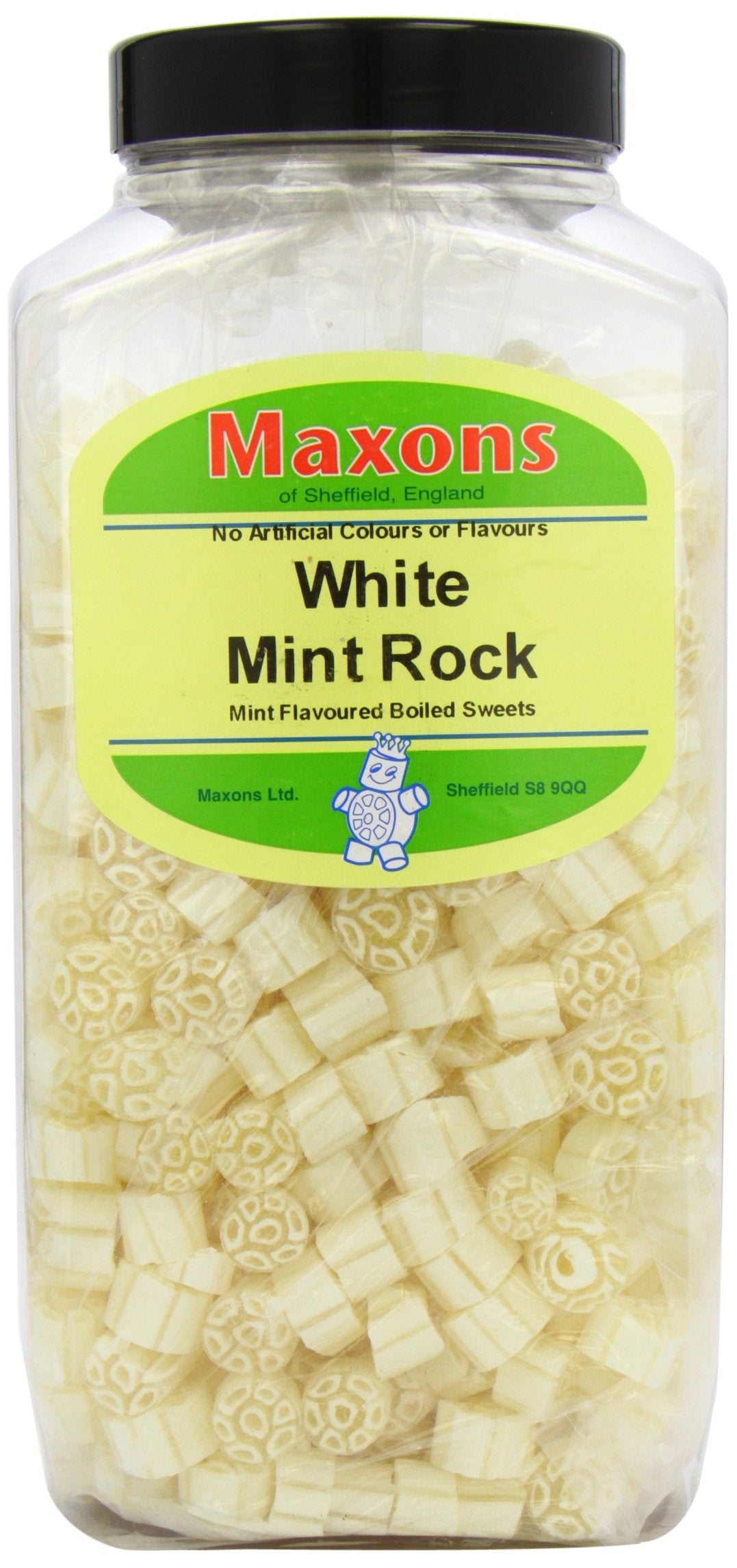 Maxons White Mint Rock - Traditional Peppermint Boiled Sweets - 3.18kg Jar