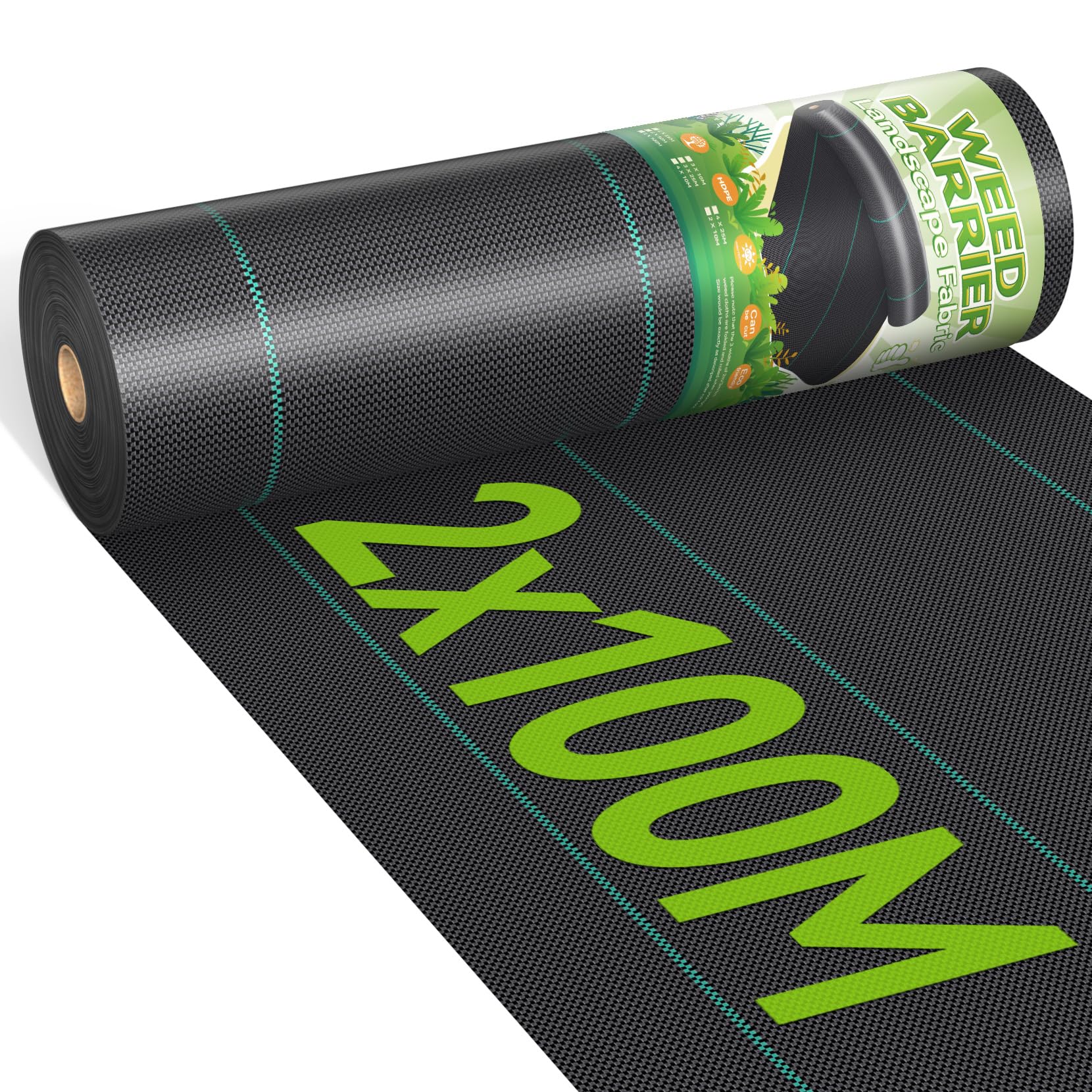 iropro Heavy Duty Weed Control Membrane - 2m x 100m UV Resistant Fabric
