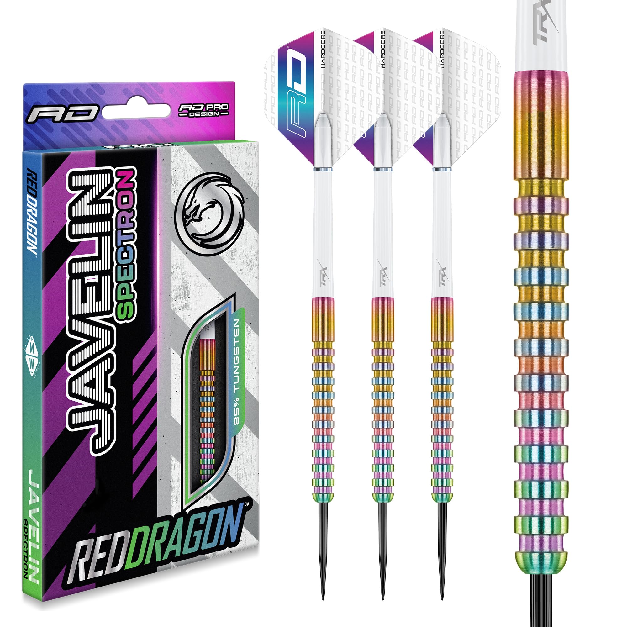 Red Dragon Javelin Spectron 24g Tungsten Steeltip Darts Set | 85% Tungsten