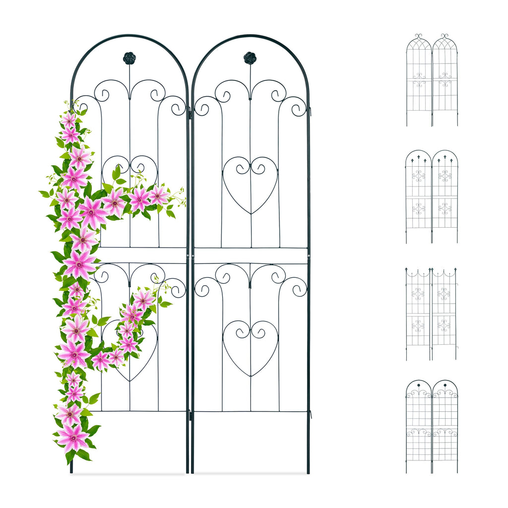 Relaxdays Metal Garden Trellis Set of 2 – 180cm Vintage Climbing Aid