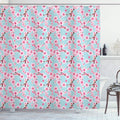 ABAKUHAUS Cherry Blossom Shower Curtain | Waterproof Fabric Bathroom Decor