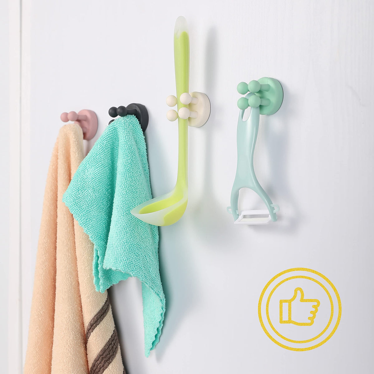 Silicone Toothbrush Holders Multi-Function Hook Razor holder Waterproof Self Adhesive Wall Mounted Single Hook for Wall or Glass for Hanging Bathroom - image 2