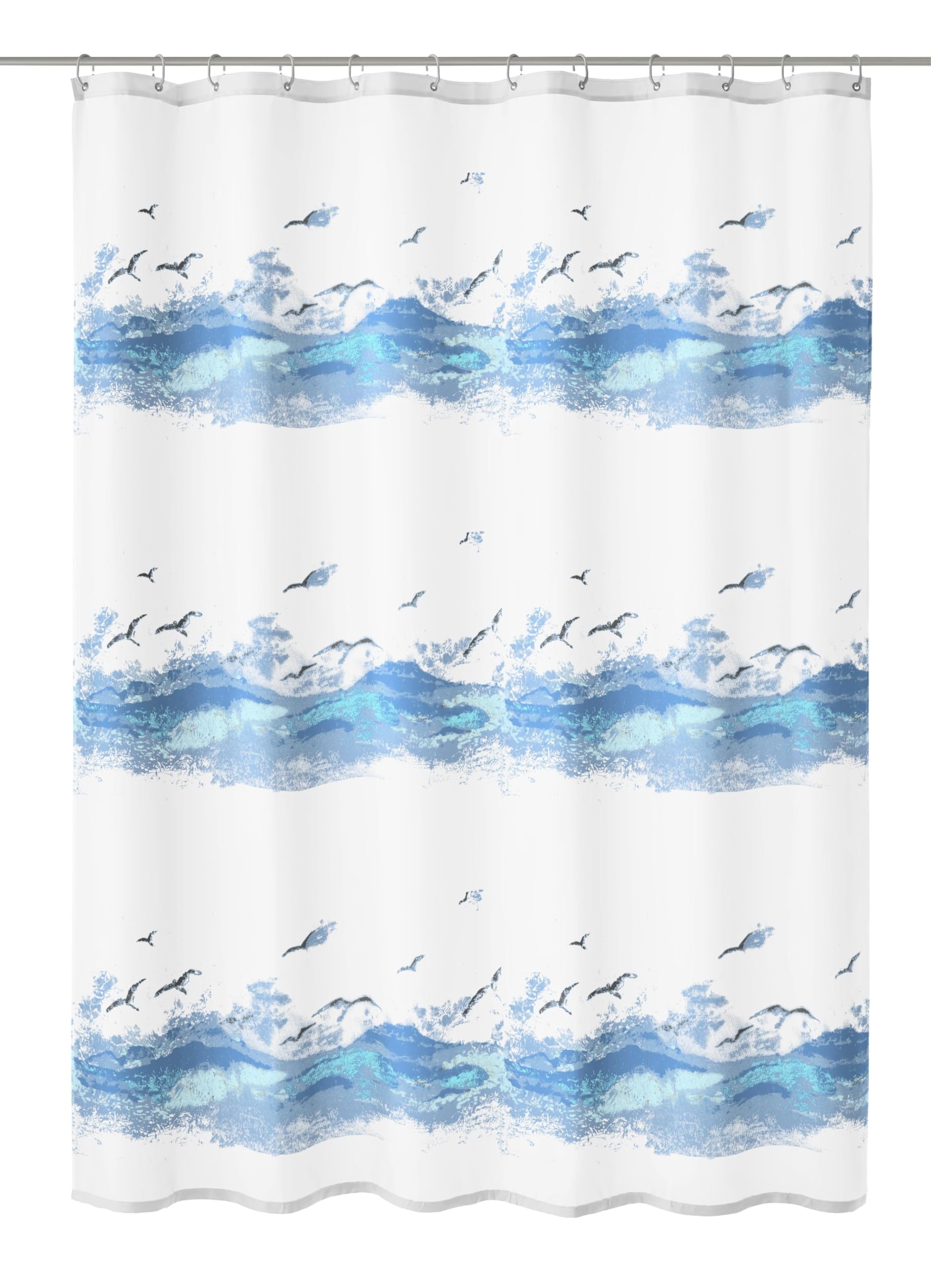 Kleine Wolke Seaside Shower Curtain - Blue Polyester - 180 x 180 cm