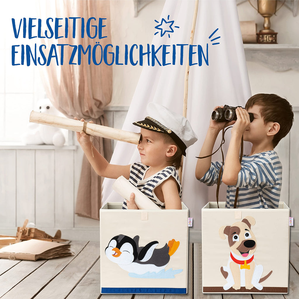 KNECKES Kallax Premium Storage Box for Children, 8 Designs 33 x 33 x 33 cm, Size Suitable as Kallax Boxes, Children's Room, Toy Box, Foldable