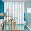 SUMGAR Lighthouse & Seagull Shower Curtain | 180x180cm Ocean Bath Decor