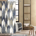 INK+IVY Alpine Cotton Shower Curtain – Navy Abstract Chevron, 72x72