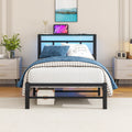 VECOCHO 3ft Single Metal Bed Frame with LED Storage Headboard & USB