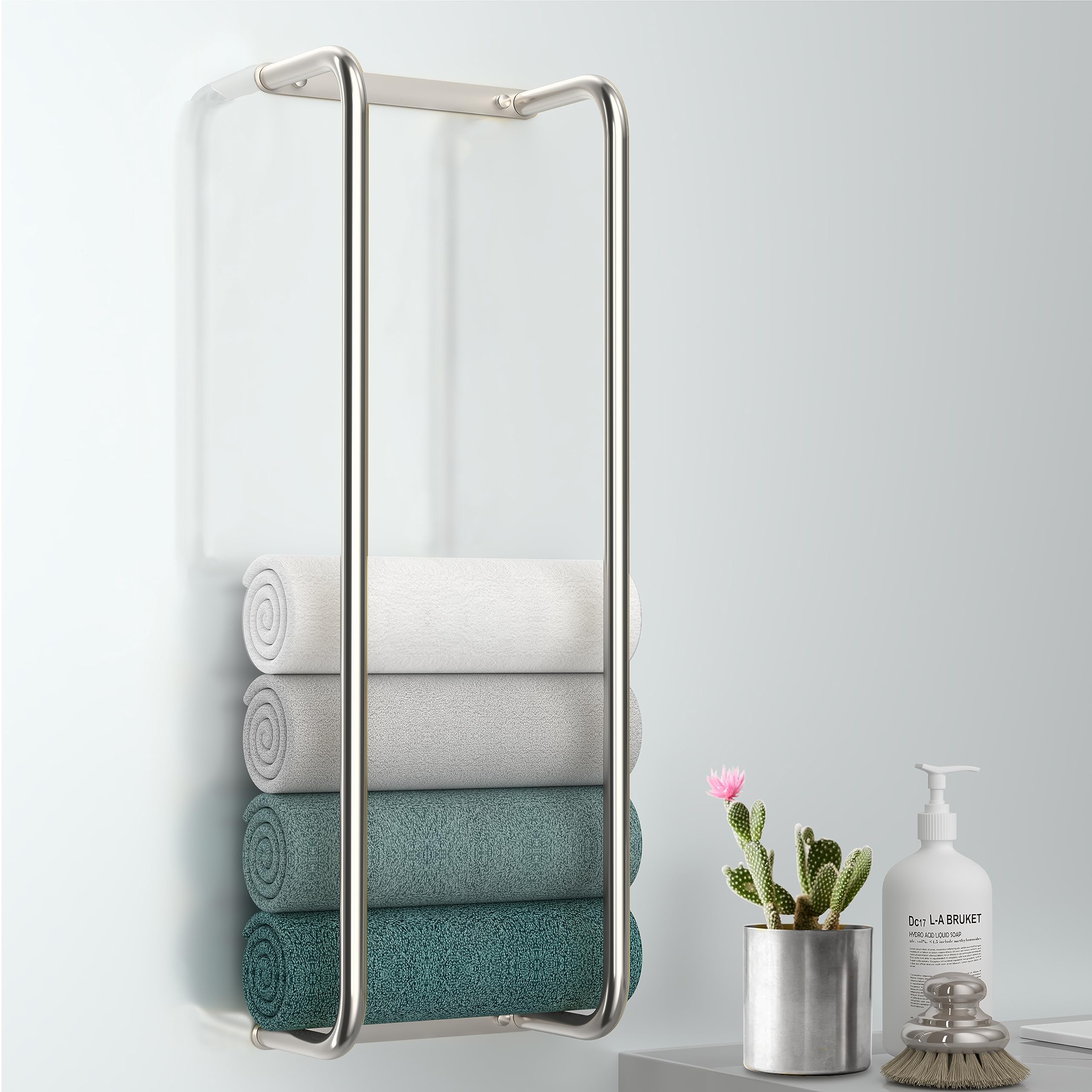 Jolof Store Wall-Mounted Stainless Steel Towel Rack – Bathroom Organizer