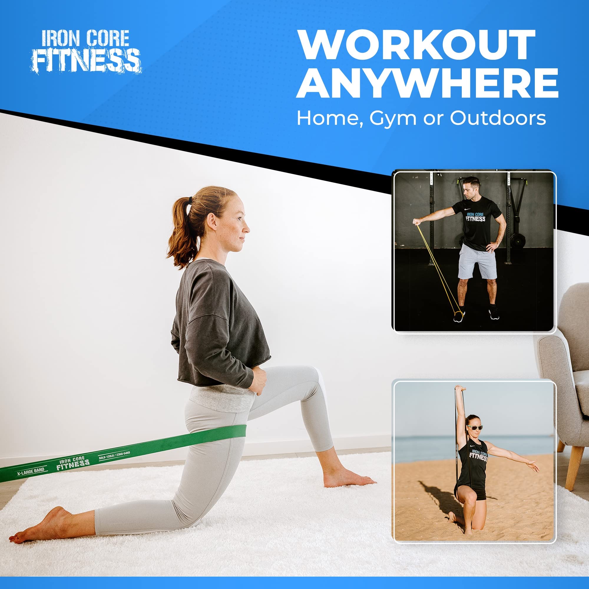 Iron Core Fitness Pull Up Assistance Bands - 5 Piece Resistance Set