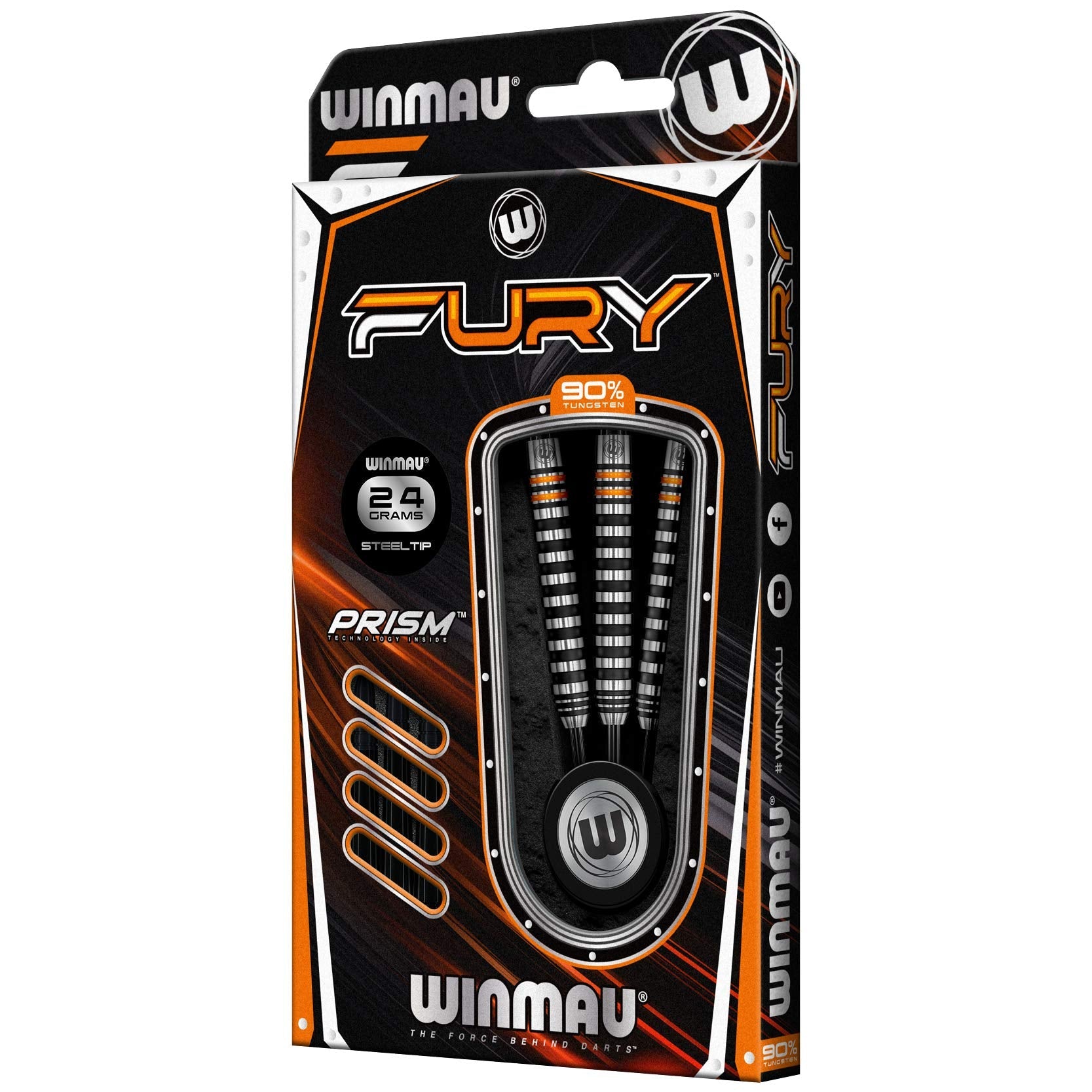 Winmau Fury 24g Tungsten Darts Set – Professional Steel Tip Darts