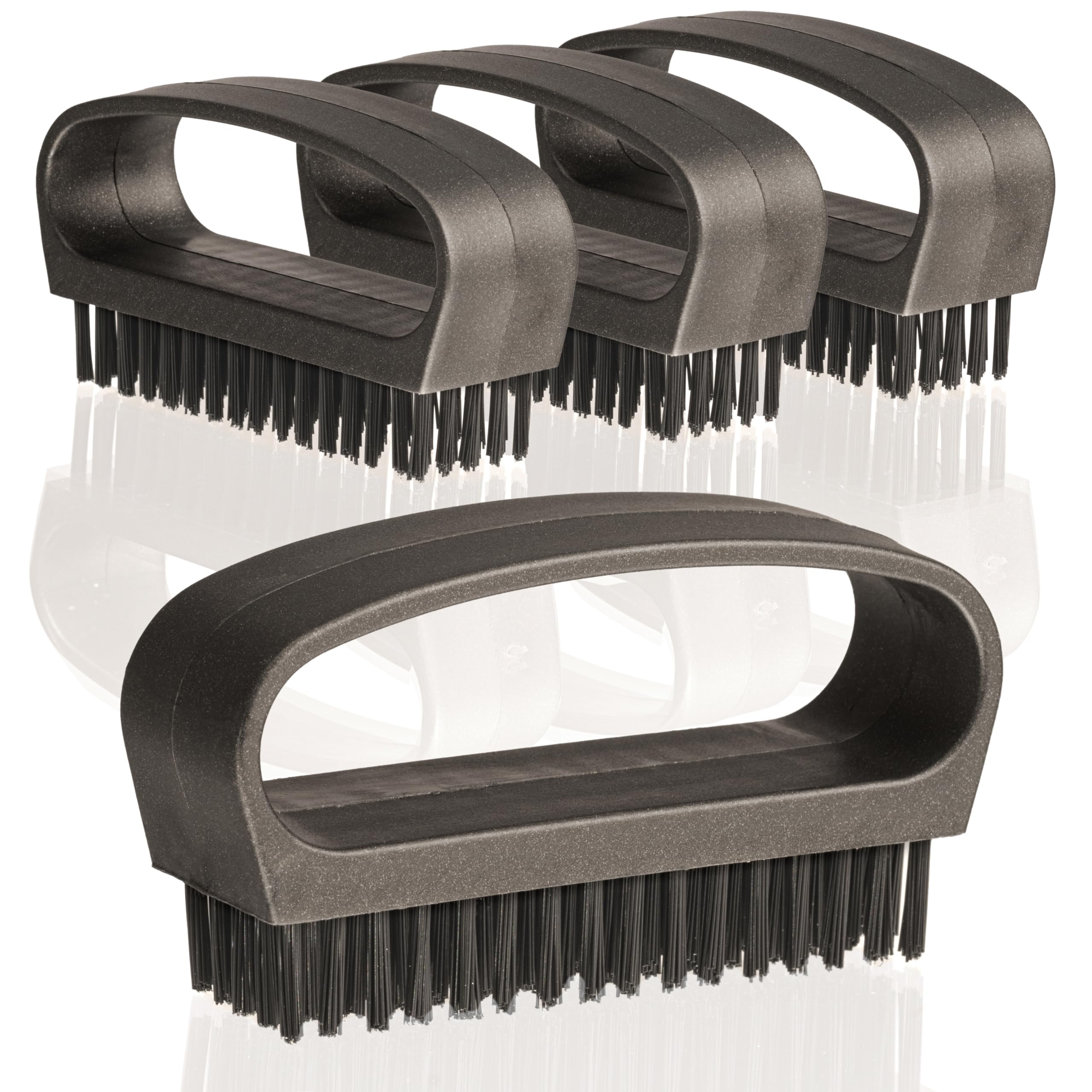 Hausfelder Hard Nail Brush Set – 4-Piece Hand Cleaning Brush, Anthracite