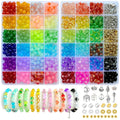 MATVHRUI 1200Pcs Glass Beads for Bracelet Making | 44 Colors 8mm DIY Kit