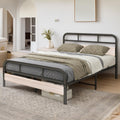 Diahomy 4ft6 Double Bed Frame – Metal Platform with Wooden Headboard