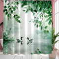 GXUNNAA Green Leaf Shower Curtain | Washable Polyester Fabric | 200x200cm
