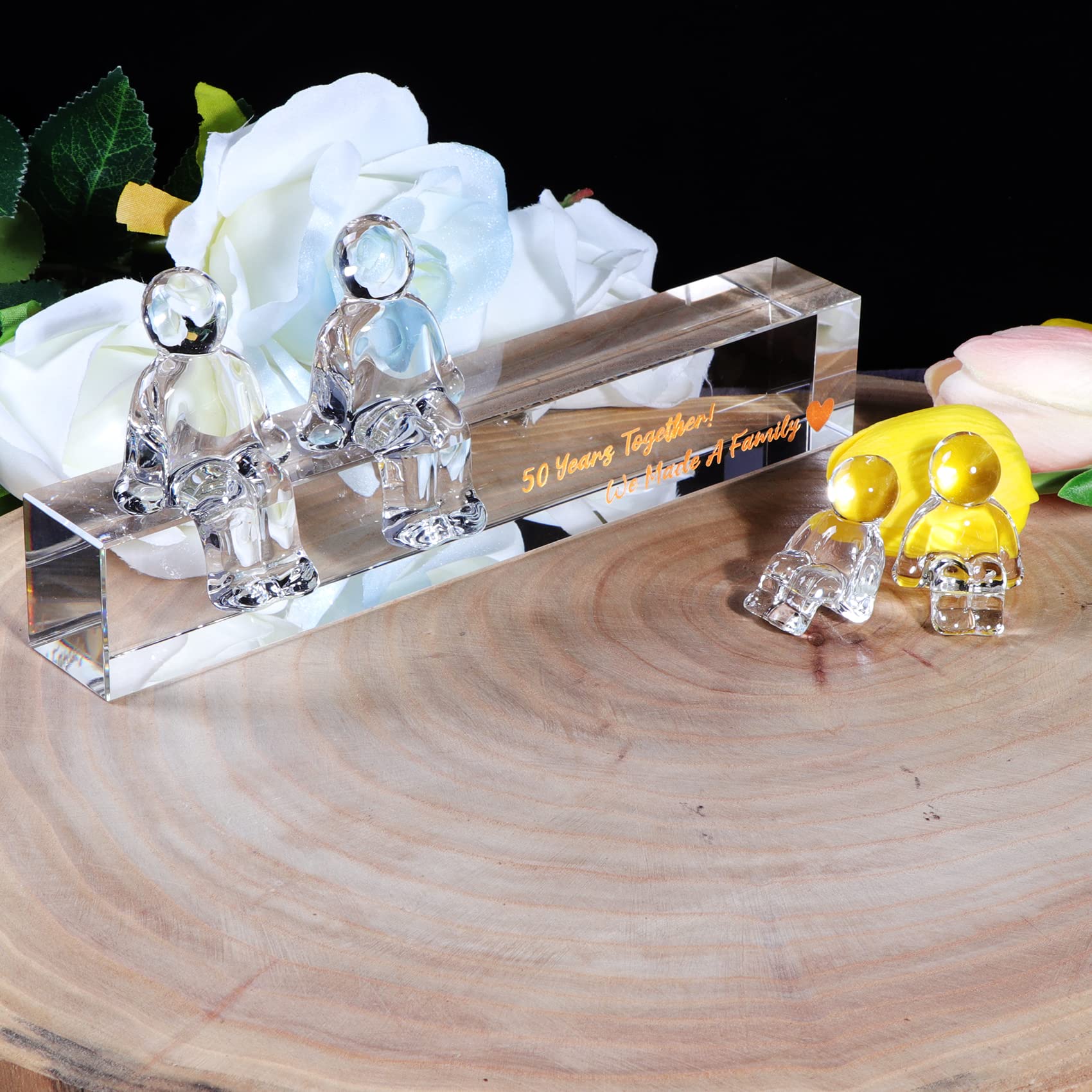 Movdyka 50th Wedding Anniversary Crystal Family Ornament Keepsake Gift