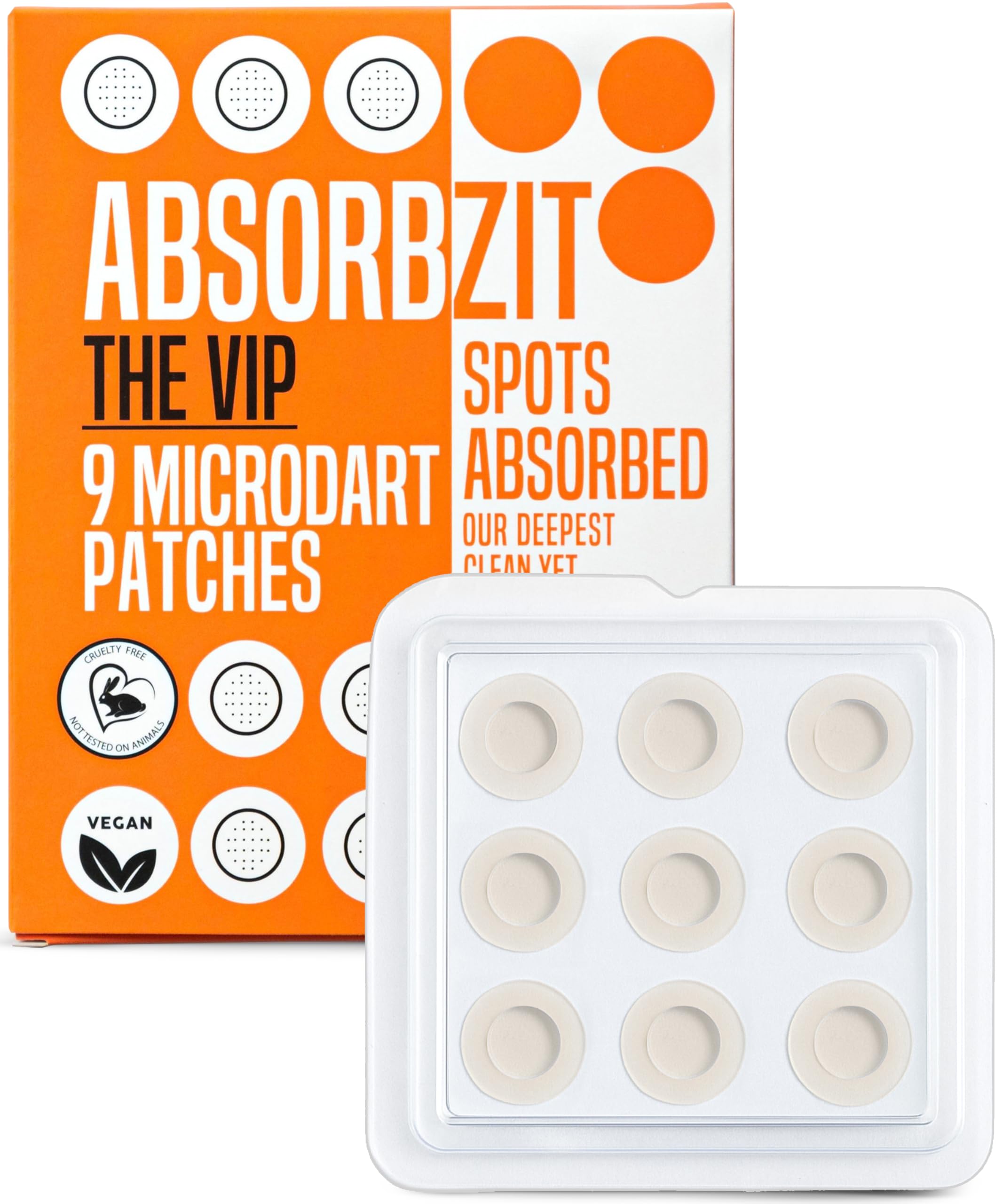 Absorbzit VIP Microneedle Pimple Patch – Invisible Hydrocolloid (36ct)