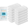 Elaine Karen 100% Cotton Face Washcloths - 12pk Soft White Towels