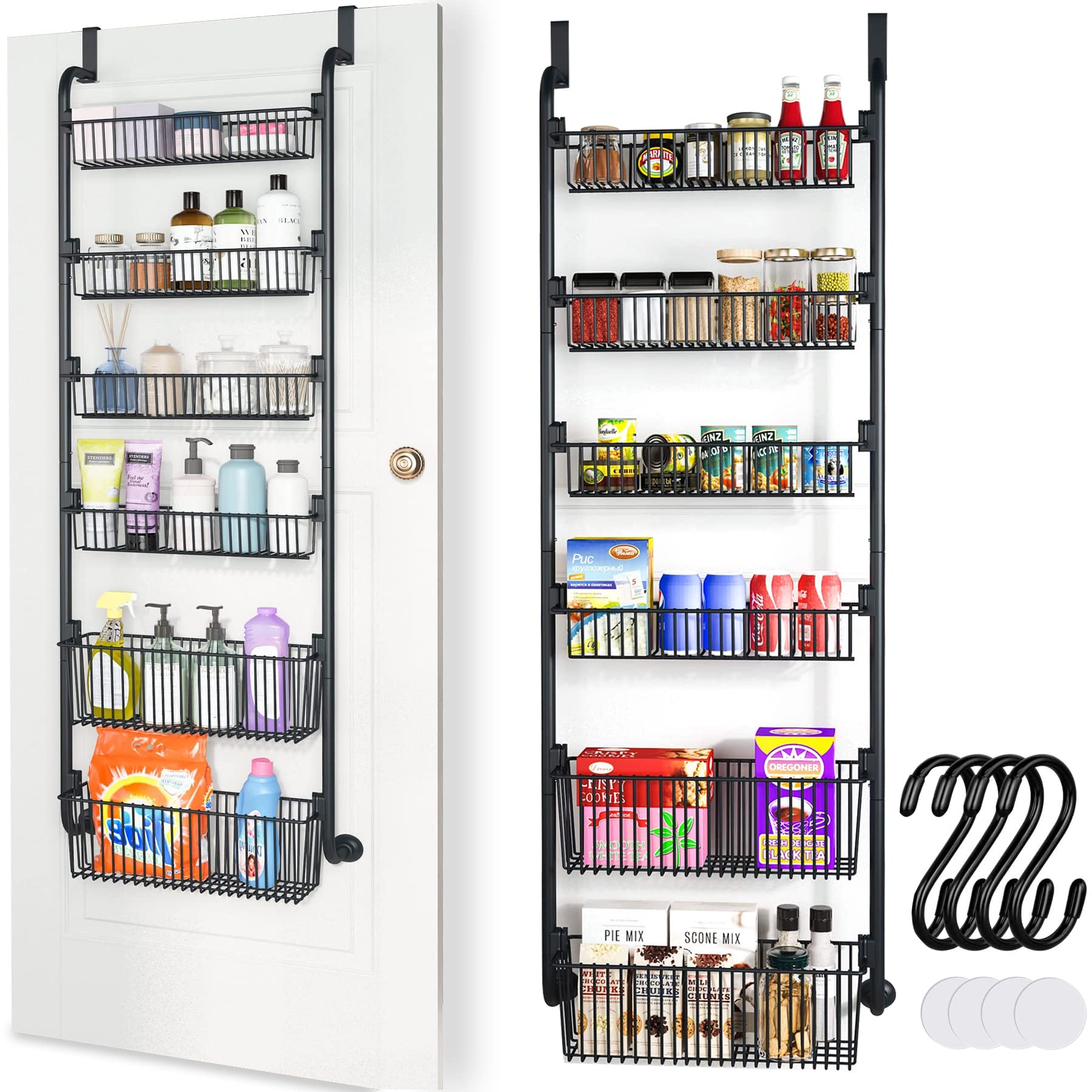 Jolof Store 6-Tier Metal Over the Door Pantry Organizer & Spice Rack