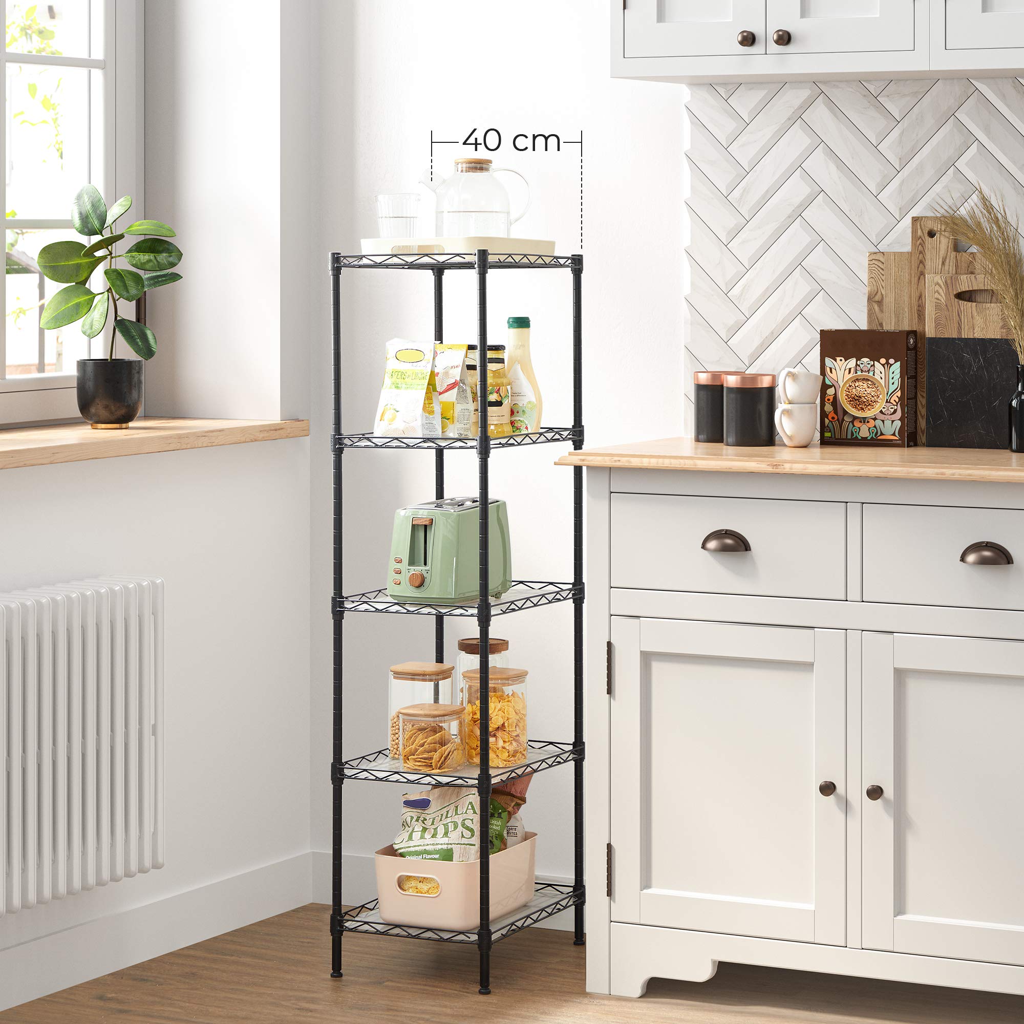 SONGMICS 5-Tier Wire Shelving Unit | Adjustable Metal Storage Rack