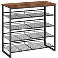 HOOBRO 5-Tier Shoe Rack – Industrial Metal Storage Shelf for 20 Pairs