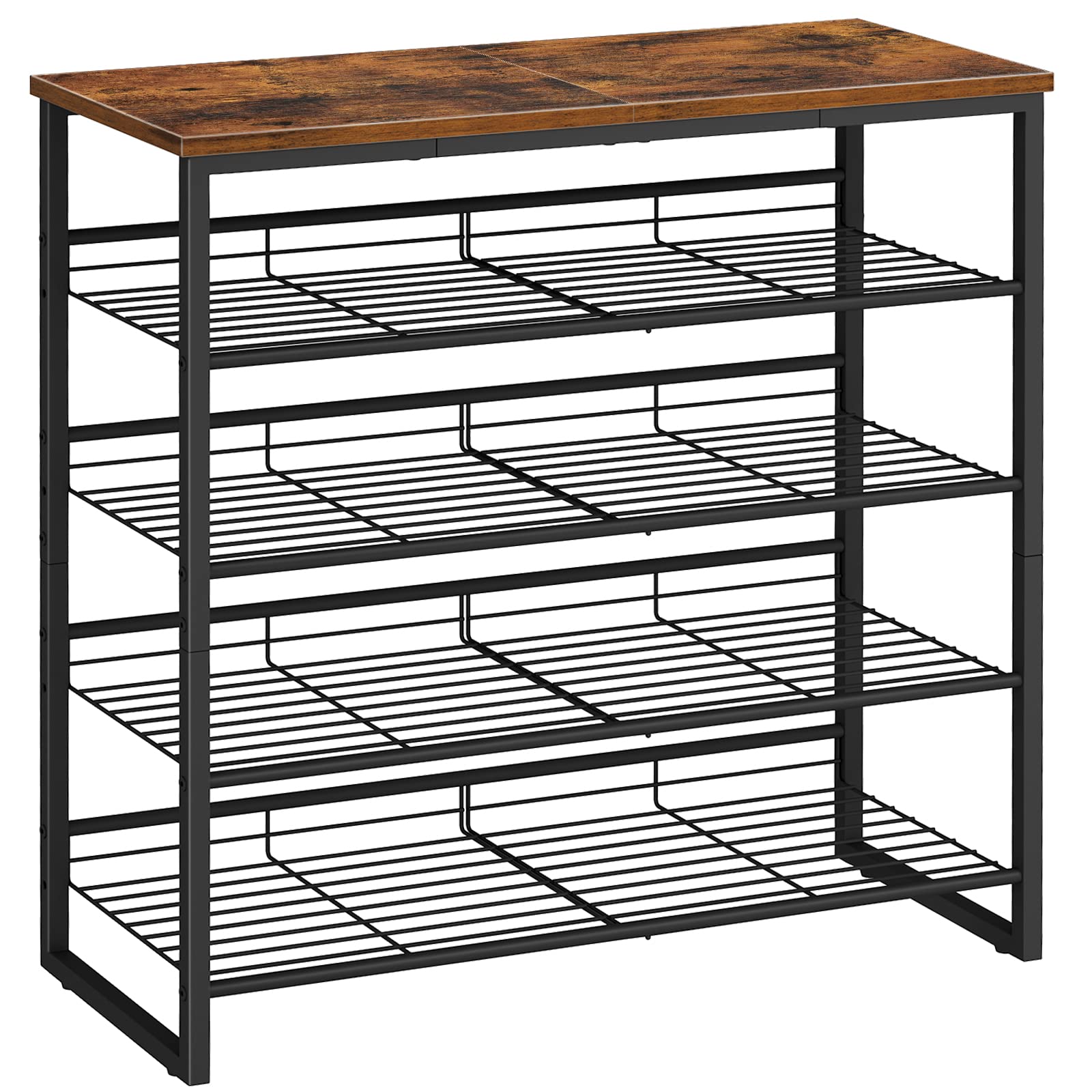 HOOBRO 5-Tier Shoe Rack – Industrial Metal Storage Shelf for 20 Pairs