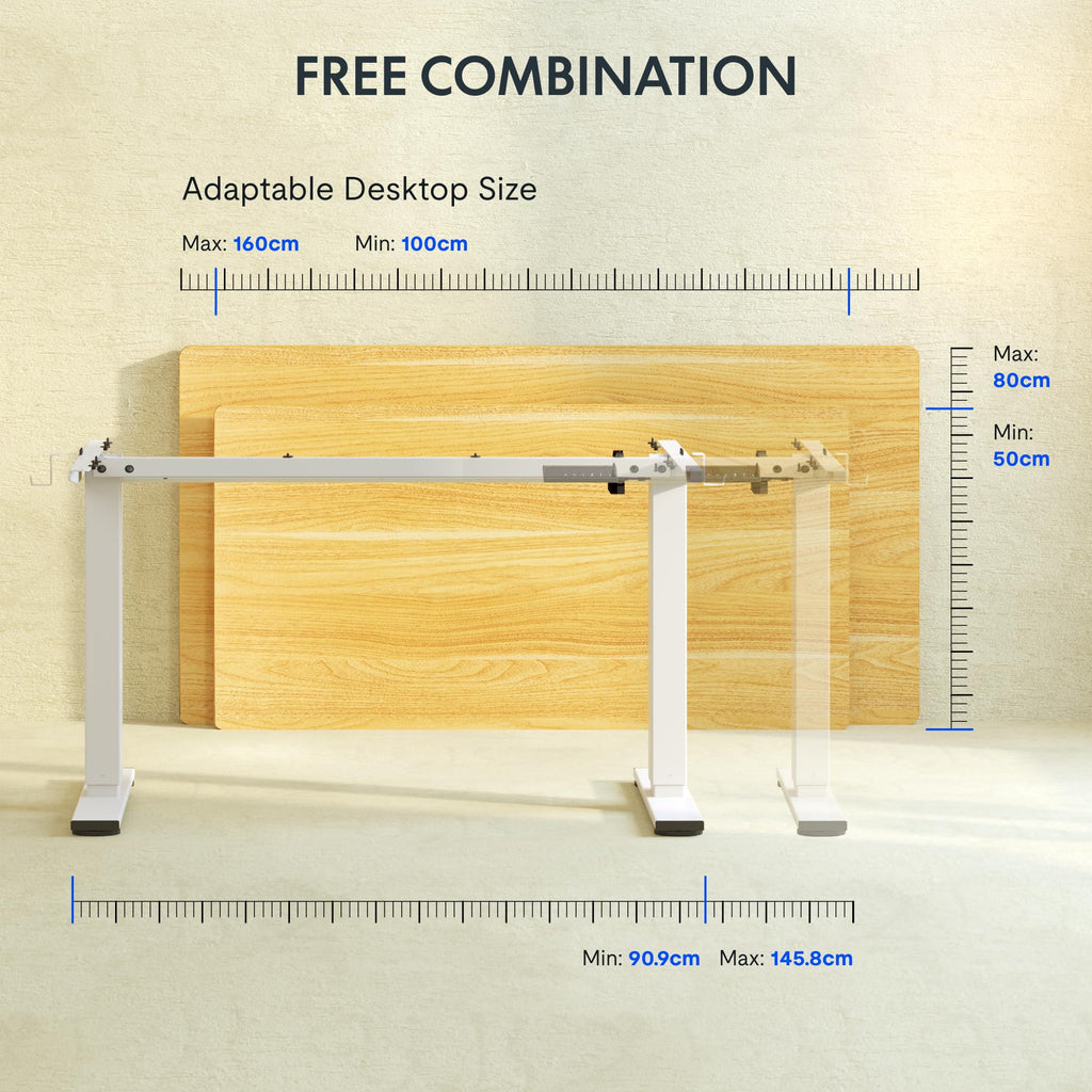 FLEXISPOT Height Adjustable Electric Standing Desk Frame Ergonomic Sit-stand Workstation with Memory Smart Panel EN12 Stage | White - image 5