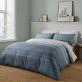 Fusion Ombre Striped Blue Duvet Cover – Super King Polycotton Bedding