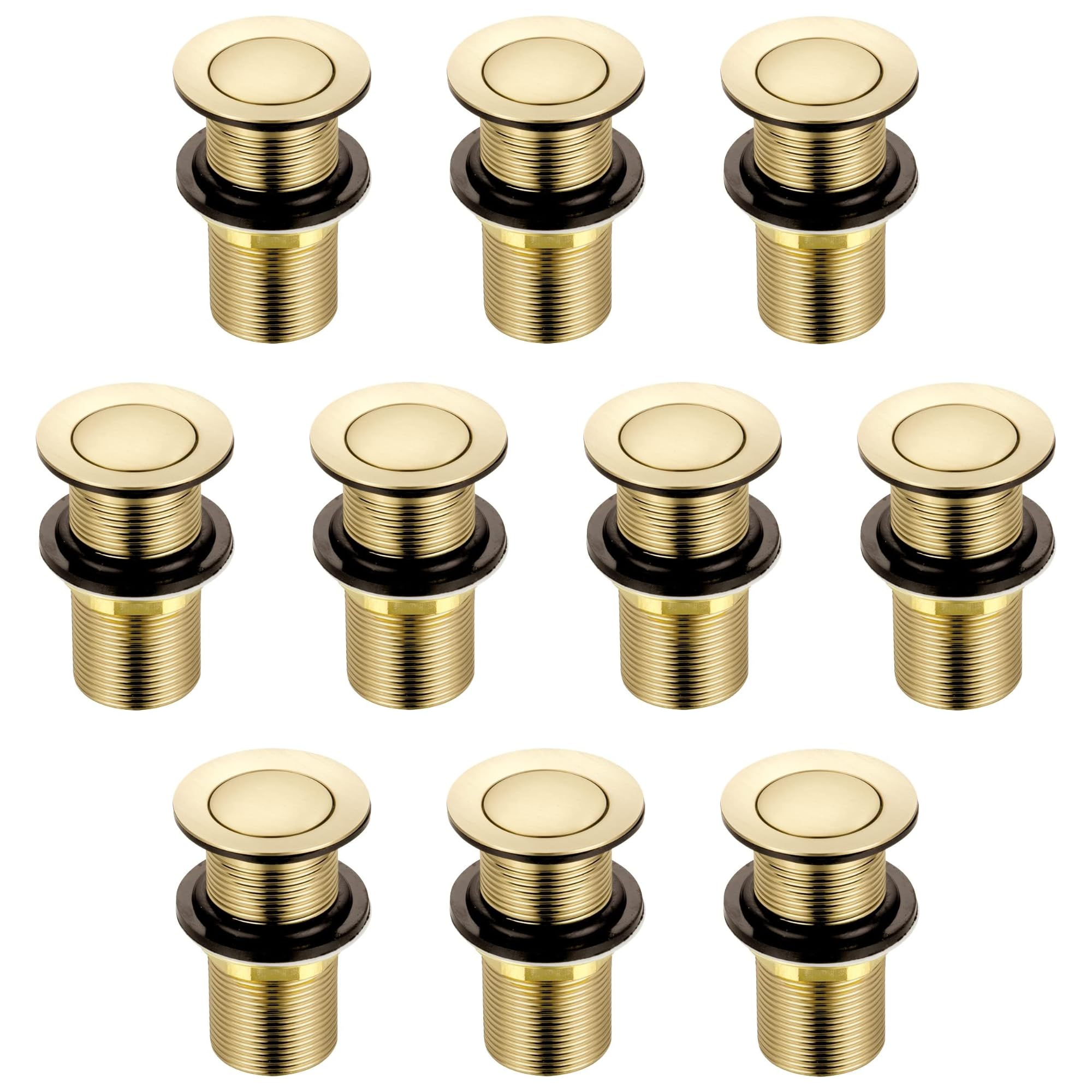 Xcel Home Brushed Gold Unslotted Basin Waste | Click Clack Brass Plug