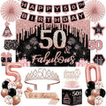 50th Birthday Decorations for Women | 32pc Rose Gold Party Kit