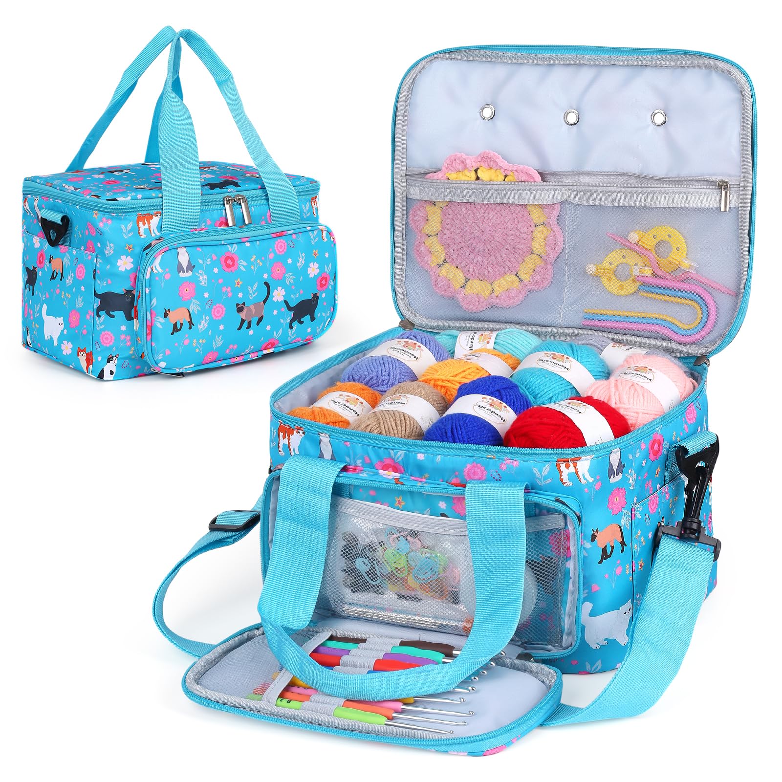 Coopay Knitting Bag | Large Yarn Storage Organizer with Shoulder Strap