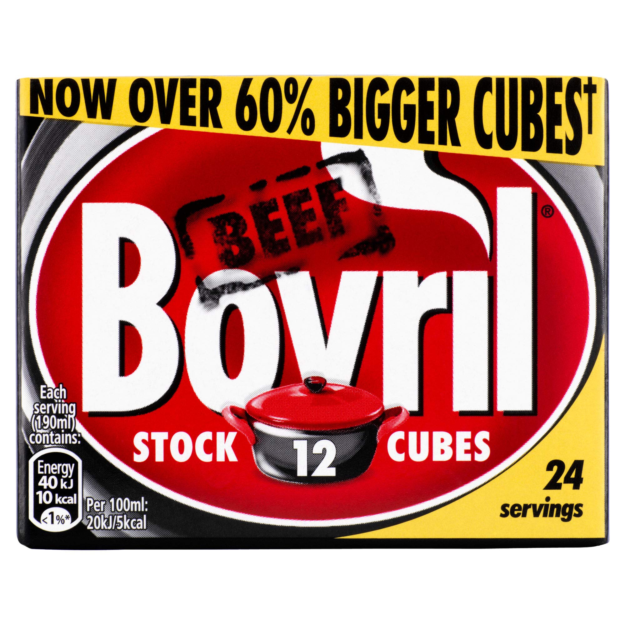 Bovril Beef Stock Cubes – Rich Savory Seasoning Broth (6 x 12 Packs)