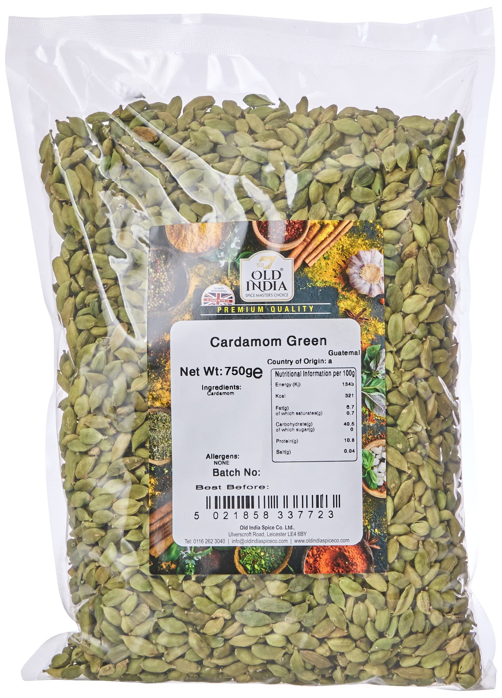 Old India Green Cardamom Pods – 750g Bulk Aromatic Gourmet Spice