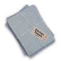 MEEMA Upcycled Cotton Kitchen Towels - 4 Pack Waffle Weave Dishcloths, Blue
