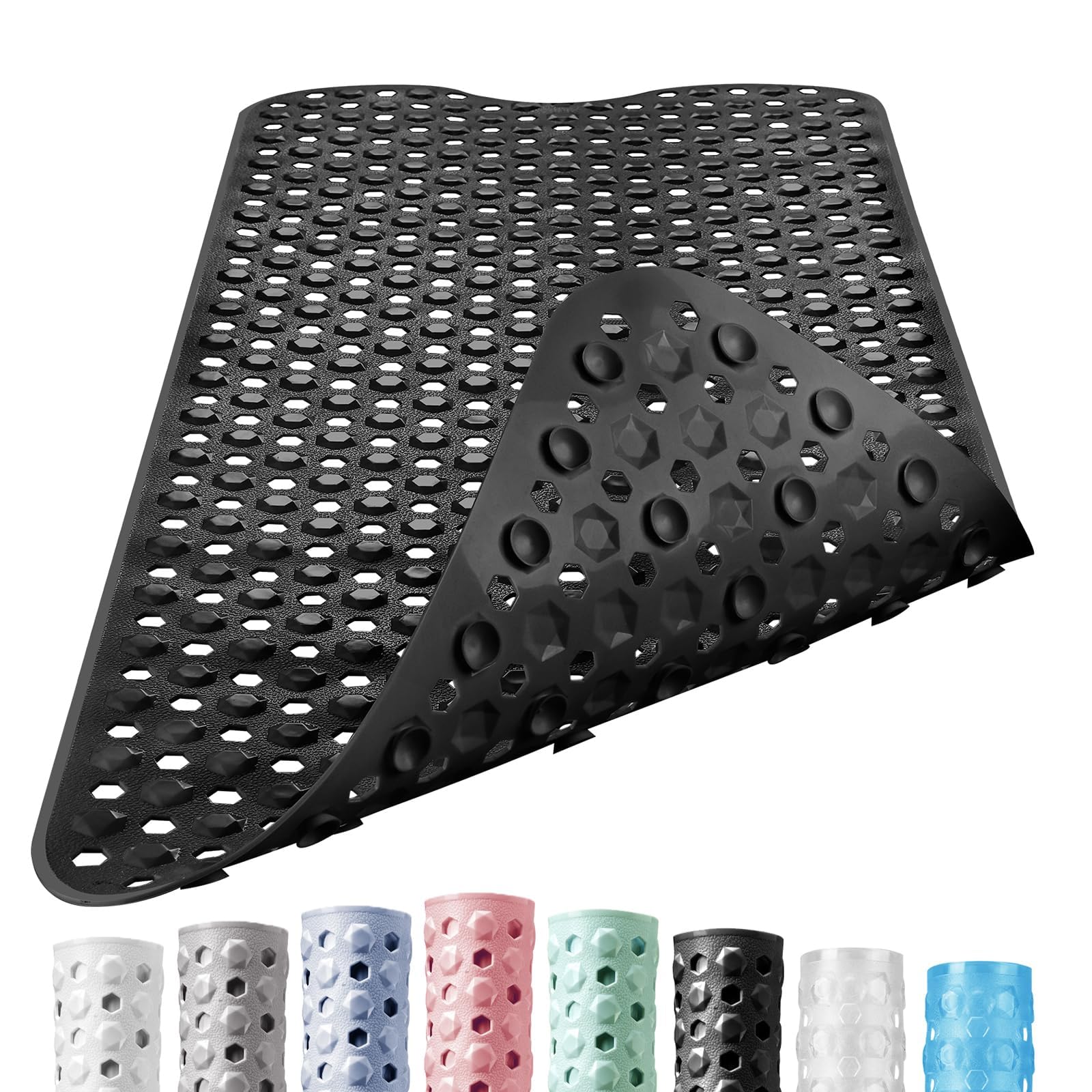 DOPROP Extra Long Non-Slip Bath Mat | 100x40cm Bathtub Runner - Black