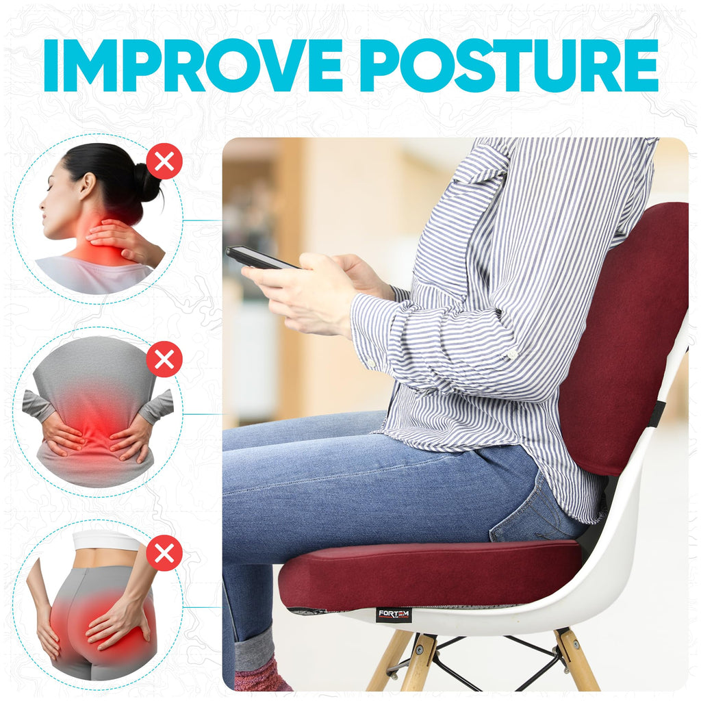 FORTEM Seat Cushion & Lumbar Support for Office Chair, Car Seat Combo - image 5