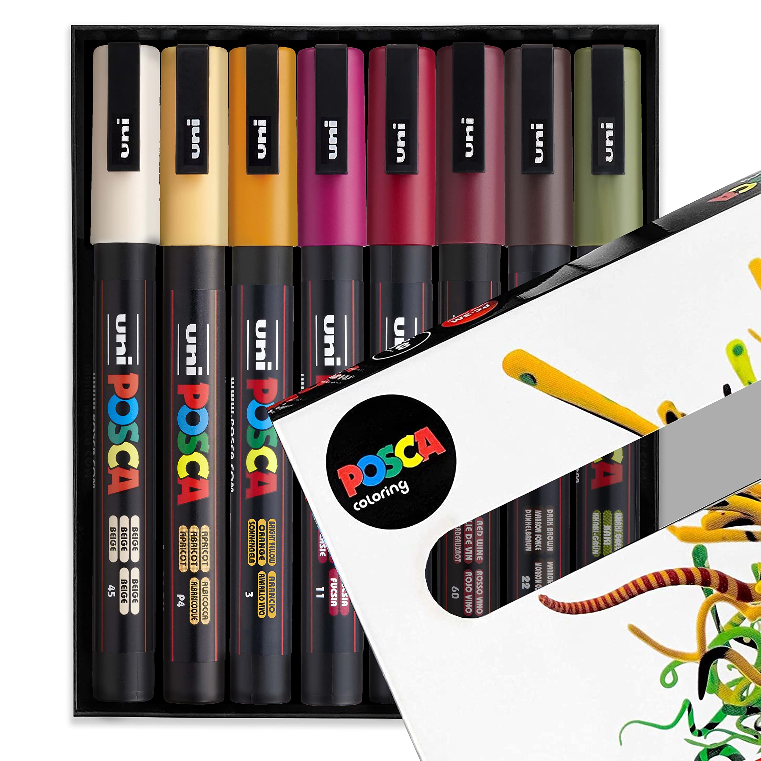 Posca PC-3M Paint Marker Pens | Autumn Tones Set of 8 | 0.9-1.3mm