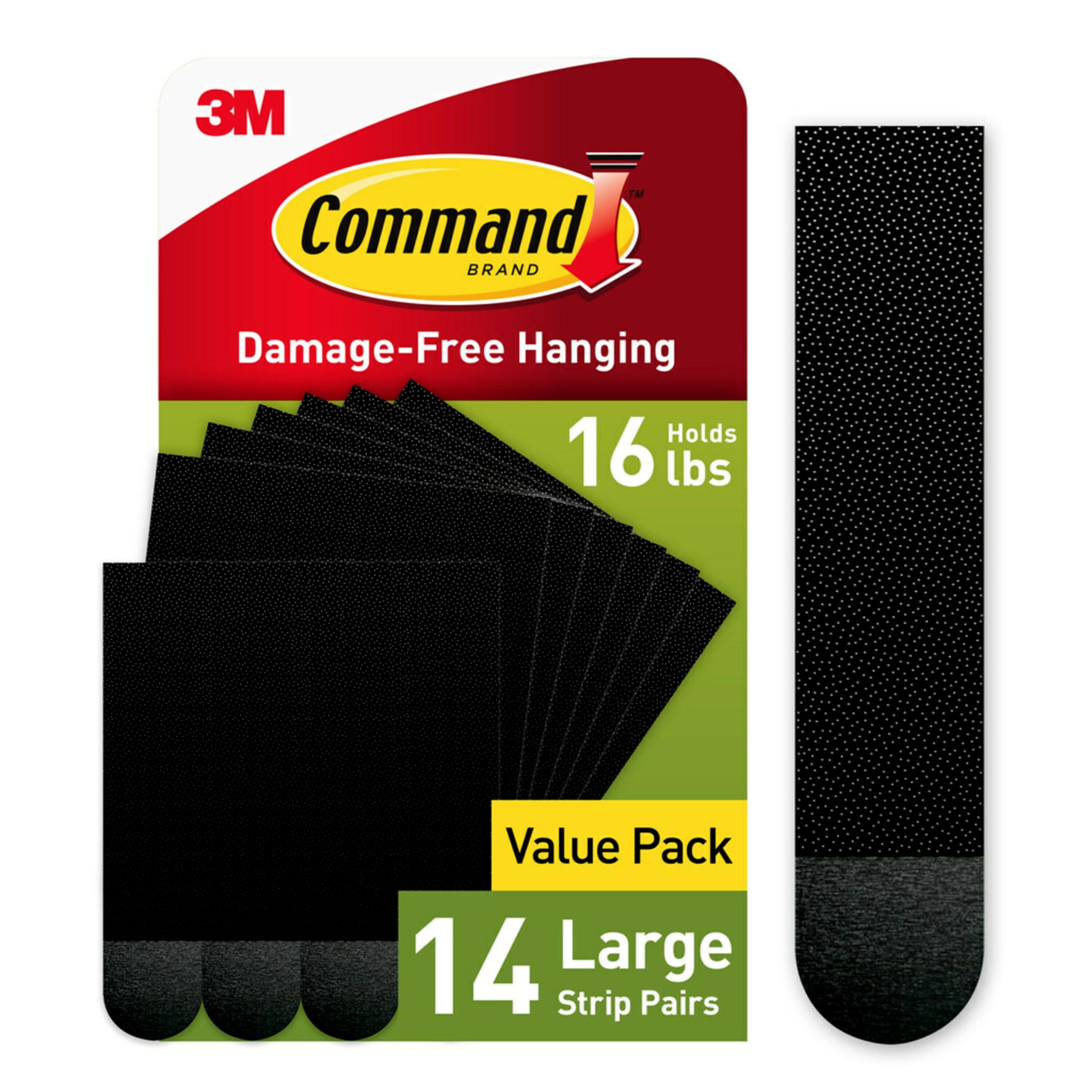 Command Large Picture Hanging Strips | Heavy Duty Black, 14-Pairs