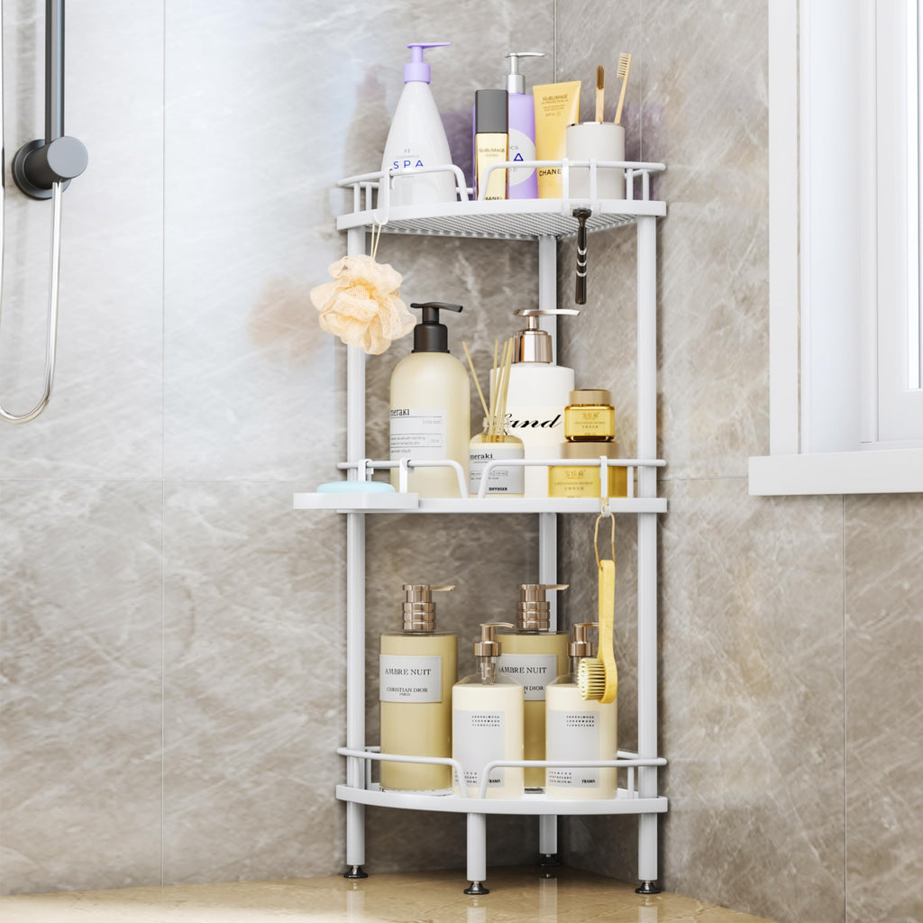 SWTYMIKI 3-Tier Corner Shower Caddy – Rustproof Freestanding Storage Rack