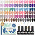 VANREESA Gel Nail Polish Set | 45 Colors Soak Off UV Kit with Top Coat