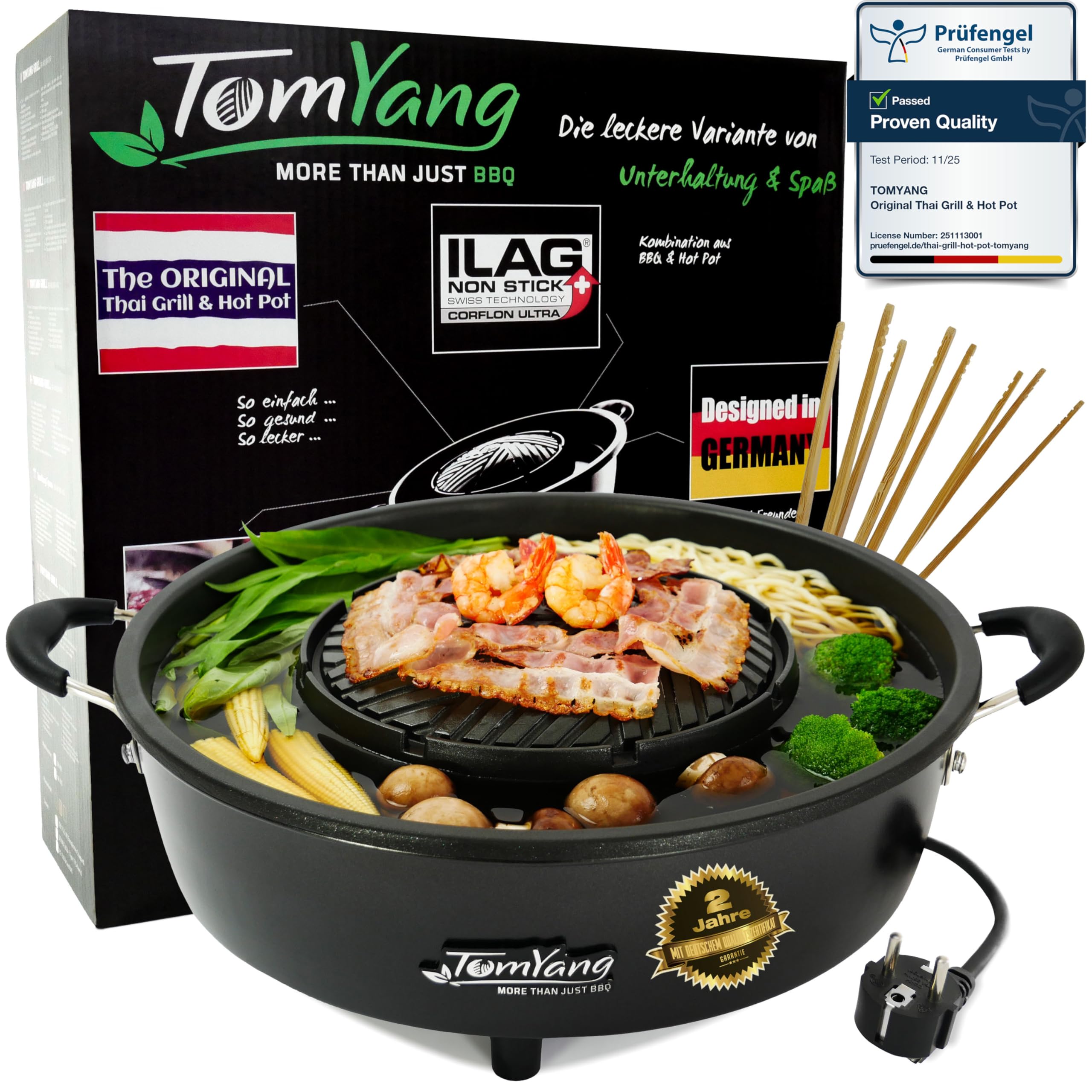 TomYang Original Thai Grill & Electric Hot Pot Multi Cooker – Swiss Coating