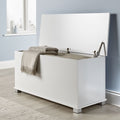 Home Source White MDF Storage Ottoman – Large Toy Chest & Blanket Box