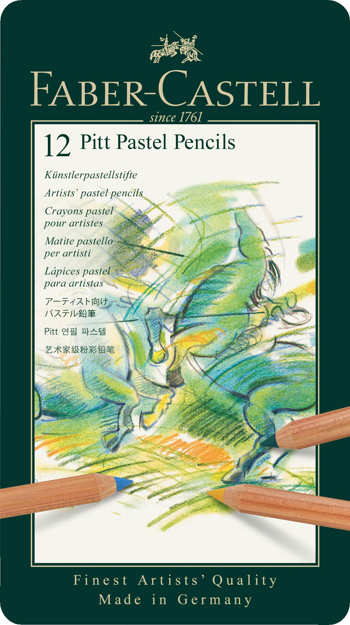 Faber-Castell PITT Pastel Pencils – Professional Artist Tin of 12
