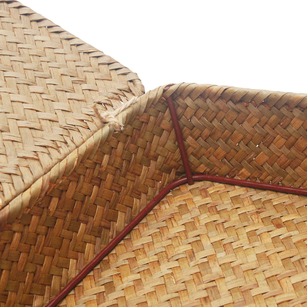 Seagrass Storage Box with Lids Rectangular Organization Wicker Shelf Baskets Natural Woven Stackable Set of 2 Large+Small