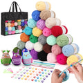 Aeelike 28-Pack Acrylic Crochet Yarn Starter Kit – Soft Multi-Colored Wool