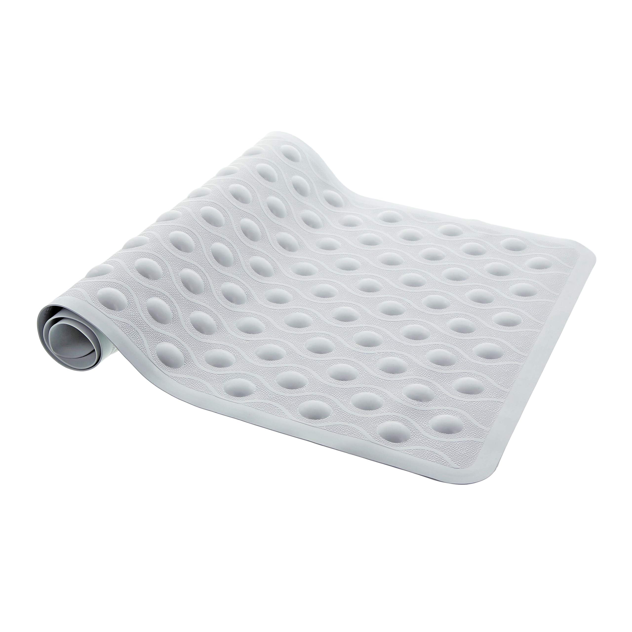 Aztex Anti-Fungal Non-Slip Rubber Shower Mat with Suction Cups – Off-White