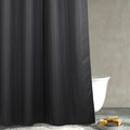 Popkozzi Charcoal Grey Waffle Weave Shower Curtain | Heavy Duty Fabric