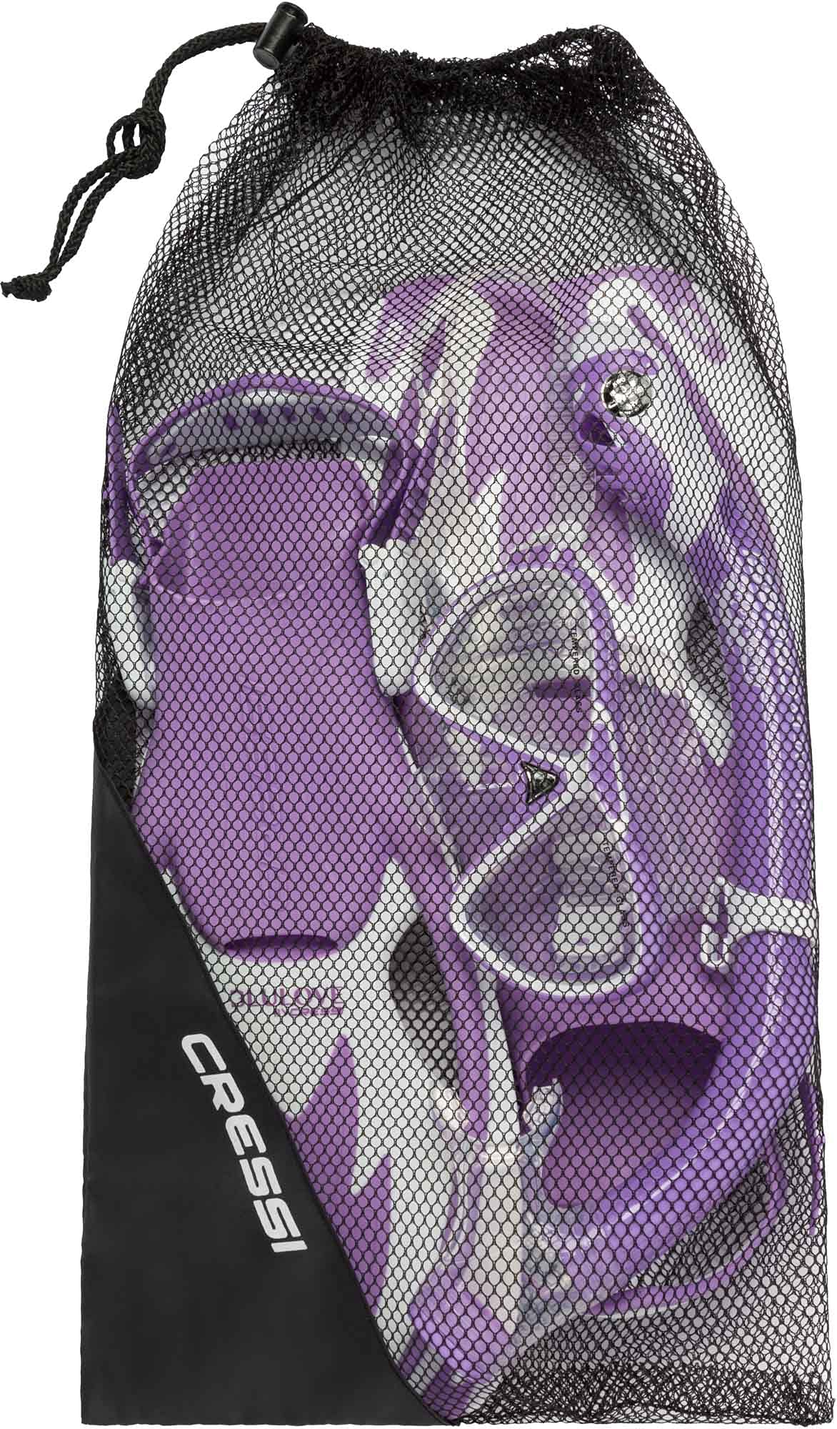 Cressi Kids Rocks Pro Dry Snorkel Set – Mask, Fins & Snorkel, Lilac