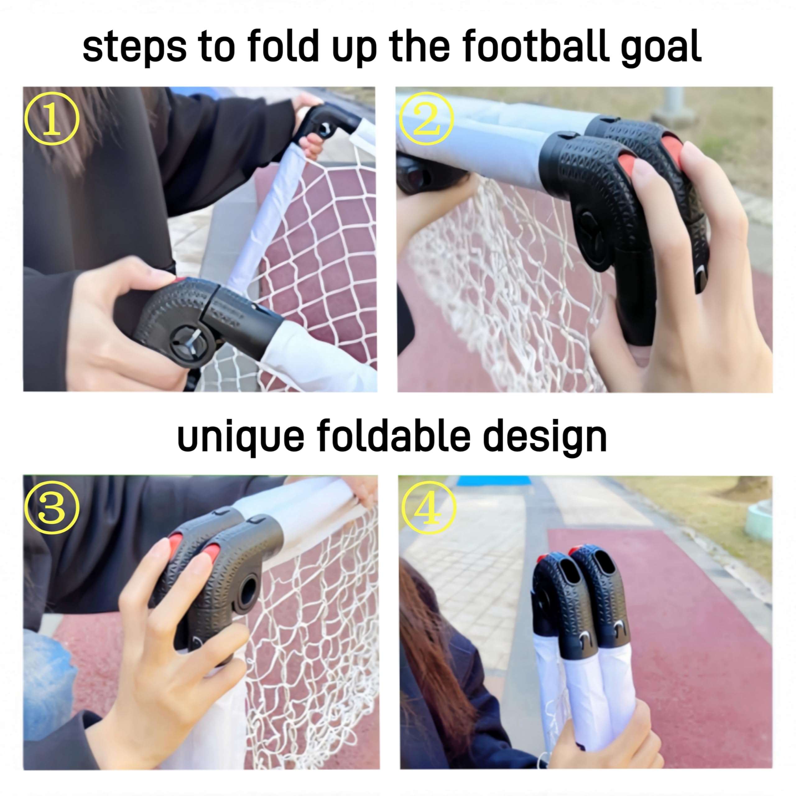 KiBiGOAL Foldable Kids Football Goal Set | Portable Mini Soccer Net